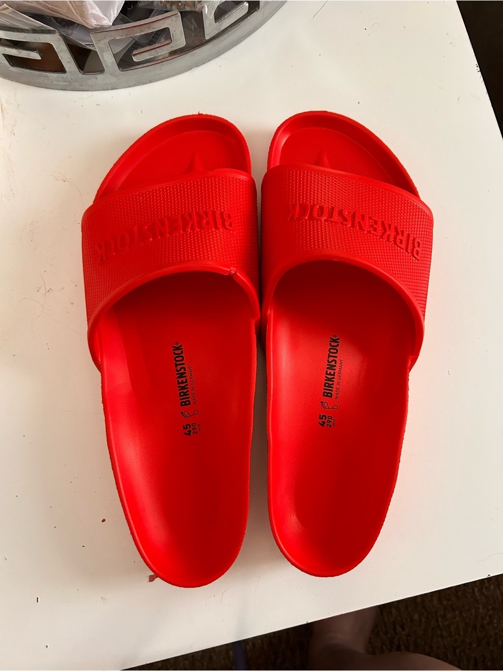 Birkenstock Barbados Red EVA Slide Sandal Sz 45/12-12.5 nwot - Picture 7 of 8
